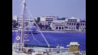 Rodos, Yunanistan Haziran 1969: 60 'larda Rodos liman manzarası