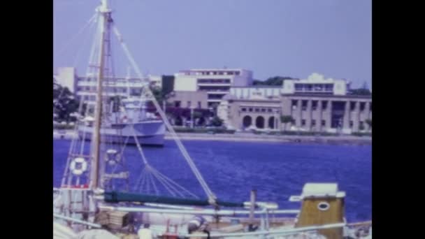 Rodas Grecia Junio 1969 Vista Del Puerto Rodas Los Años — Vídeo de stock