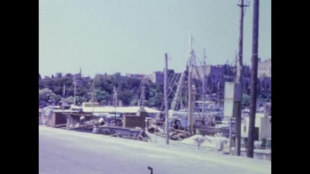 Rodes Grécia Junho 1969 Vista Para Porto Rodes Década — Vídeo de Stock