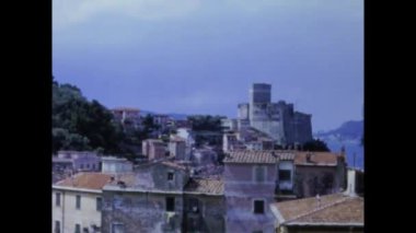 Lerici, İtalya Haziran 1967: Lerici manzaralı panorama 60 'larda