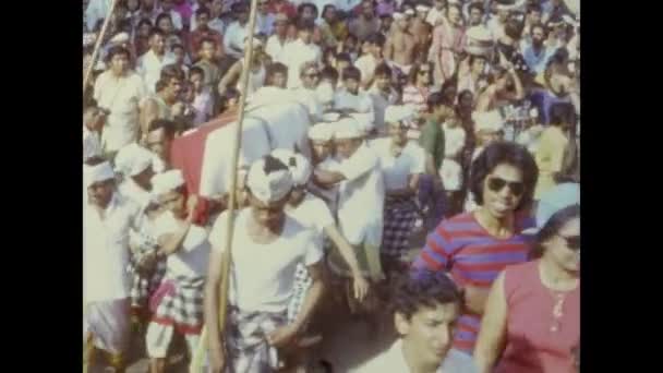 Bali Indonesië Mei 1973 Bali Ngrupuk Parade Jaren — Stockvideo