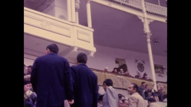 Madrid Spain May 1966 Public Bullfighting Arena Plaza Toros Madrid — Stock Video