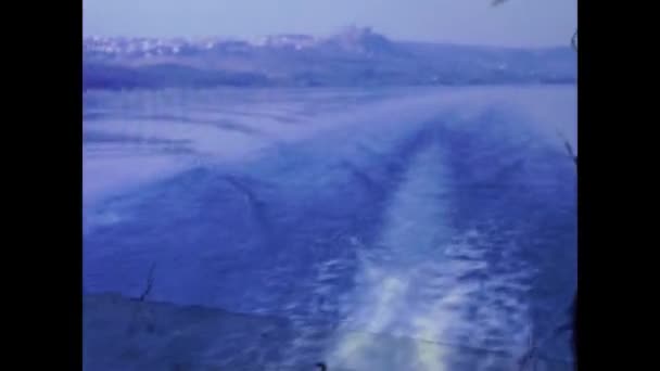 Lerici Italie Juin 1967 Réveil Bateau Moteur Sur Mer Dans — Video