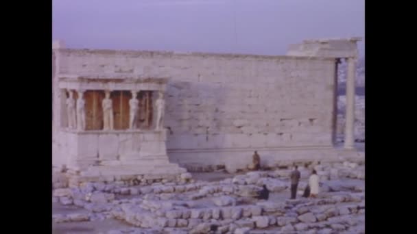 Atenas Grécia Maio 1965 Acrópole Sítio Arqueológico Atenas Nos Anos — Vídeo de Stock