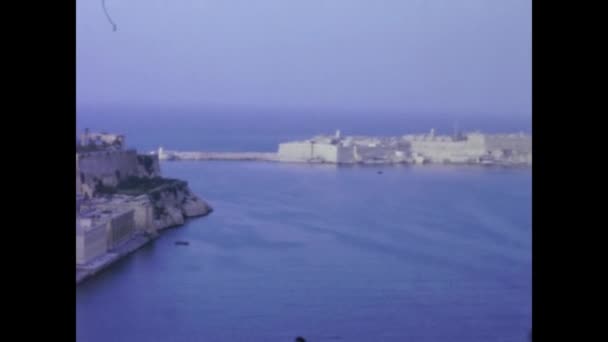 Valletta Malta Maio 1964 Paisagem Costeira Malta Década — Vídeo de Stock