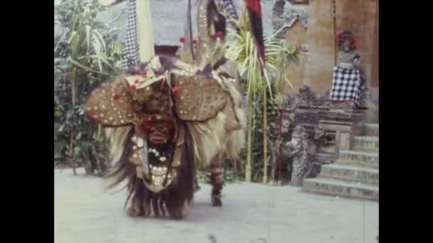 Bali Indonesia May 1973 Traditional Dragon Dance Indonesia — Stock Video