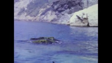 Tellaro, İtalya 1965: Tellaro kıyı manzarası 60 'larda