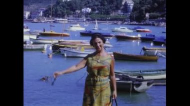 Tellaro, İtalya 1965: Tellaro liman görüntüsü 60 'larda