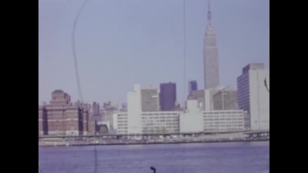 Usa 1973年 70年代的纽约城市景观 — 图库视频影像