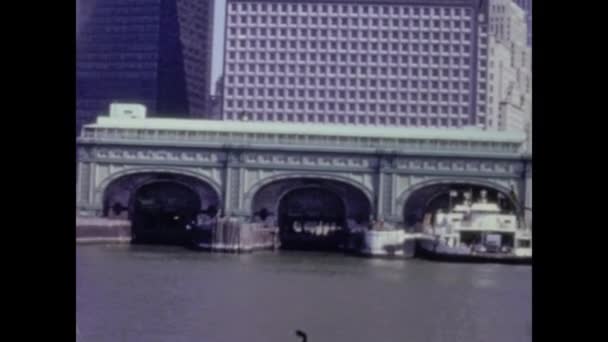 New York Usa May 1973 New York Cityscape View 70S — Stock video