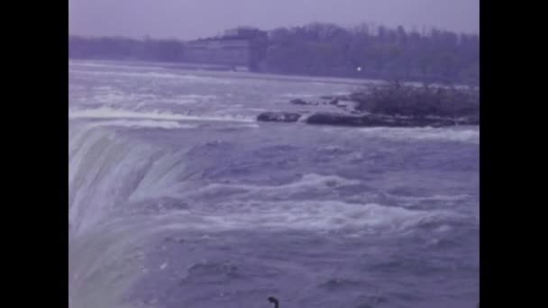 水牛城 Usa May 1973 Niagara Waterfalls View 70S — 图库视频影像