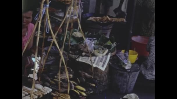 Bangkok Tayland Mayıs 1973 Lerde Bangkok Sokak Gıda Tezgahı — Stok video