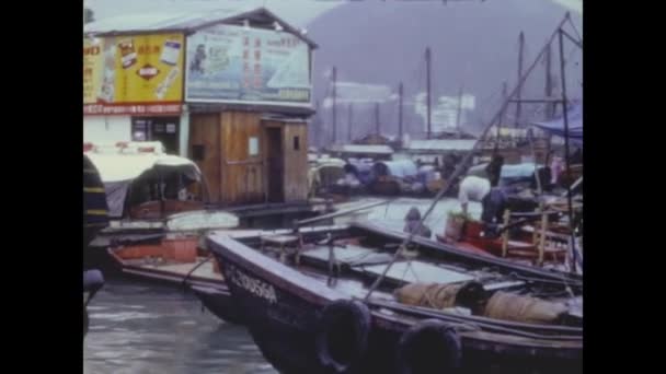 Bangkok Thailandia Maggio 1973 Bangkok Vista Sul Porto Negli Anni — Video Stock