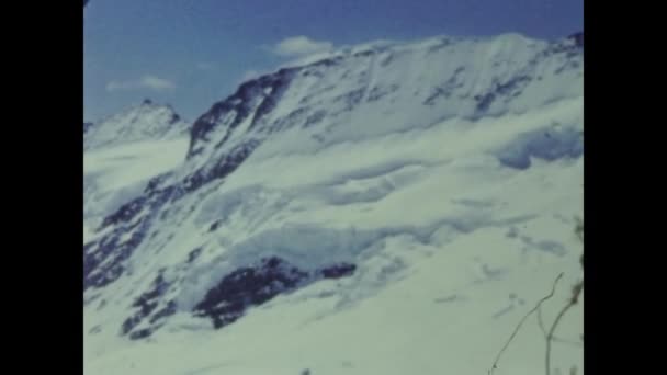 Dolomitas Italia Diciembre 1960 Picos Nevados Los Dolomitas Los Años — Vídeos de Stock