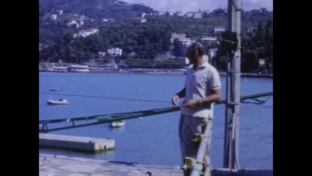 Tellaro Włochy Sierpień 1965 Widok Portu Tellaro Latach Tych — Wideo stockowe