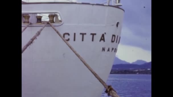 1966年 昭和41年 6月イタリア ヌオーロ 60年代フェリー発 — ストック動画