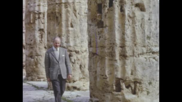 Paestum Italie Juin 1966 Site Archéologique Paestum Avec Vue Touristique — Video