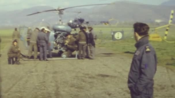 Frosinone Italy March 1960 Helicopter Flight School 60S — Stock Video