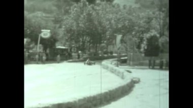 Teramo, İtalya Mayıs 1956: Circuito del Castello, 50 'li yıllarda İtalya' da tarihi araba yarışı