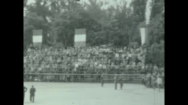Teramo, İtalya Mayıs 1956: Circuito del Castello, 50 'li yıllarda İtalya' da tarihi araba yarışı