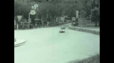 Teramo, İtalya Mayıs 1956: Circuito del Castello, 50 'li yıllarda İtalya' da tarihi araba yarışı