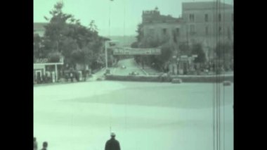 Teramo, İtalya Mayıs 1956: Circuito del Castello, 50 'li yıllarda İtalya' da tarihi araba yarışı