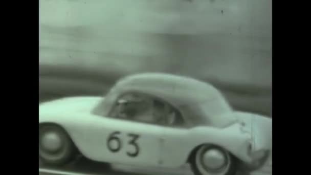 Teramo Ιταλία Μάιος 1956 Mille Miglia Ιστορική Κούρσα Αυτοκινήτων Στην — Αρχείο Βίντεο