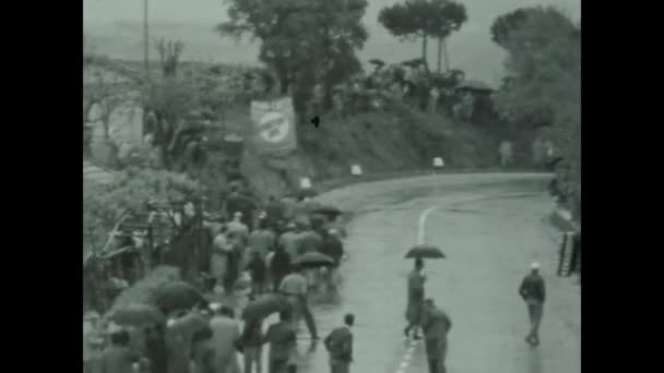 Teramo Italia Mayo 1956 Mille Miglia Histórica Carrera Coches Italia — Vídeo de stock