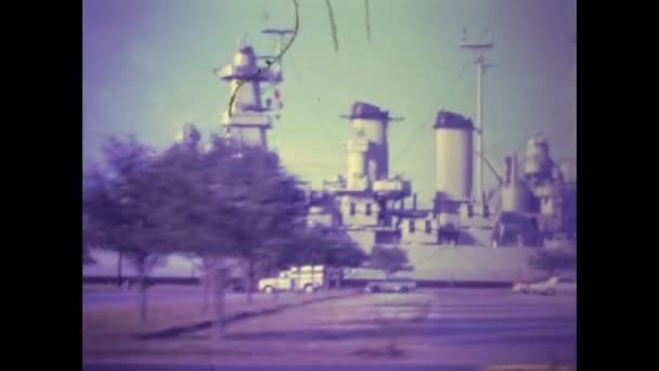 1974年 昭和49年 5月アメリカ合衆国フロリダ州70年代のアメリカ軍艦詳細 — ストック動画