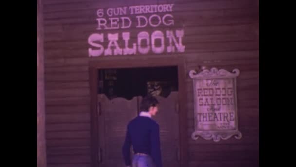 Floryda Stany Zjednoczone Może 1974 Daleki Zachód Saloon Tych — Wideo stockowe