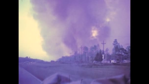 Φλόριντα Ηνωμένες Πολιτείες 1974 Φωτιά Στο Δάσος Της Δεκαετίας Του — Αρχείο Βίντεο