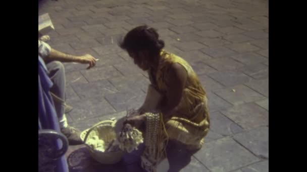 Merida Mexikó 1974 Május Mexikói Emberek Utcai Piac Standja Években — Stock videók