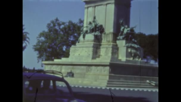 Roma Itália Maio 1960 Estátua Equestre Giuseppe Garibaldi Roma Década — Vídeo de Stock