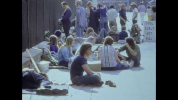 Washington Verenigde Staten Maart 1972 Demonstranten Protesteren Washington Jaren — Stockvideo