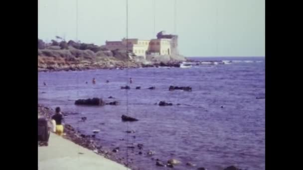 Liguria Olaszország Május 1973 Emberek Olasz Tengerparti Nyaralás Tájak Nyaralás — Stock videók