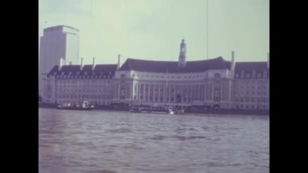 Londres Reino Unido Maio 1973 Londres Thames Cenas Navegação Década — Vídeo de Stock