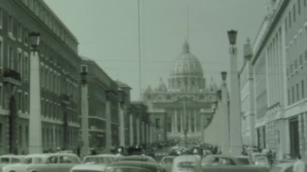 Rom Italien Kan 1964 Rom Scen Med Trafik Talet — Stockvideo
