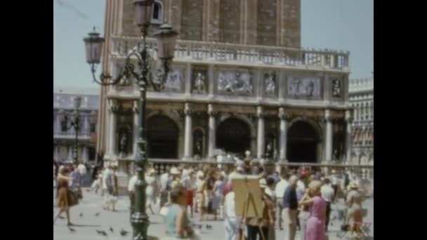 Venedig Italien Maj 1964 Markusplatsen Venedig Talet — Stockvideo