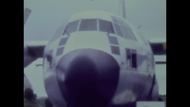 意大利阿维亚诺 Aviano Italy May 1962 60年代的美国空军基地飞机 — 图库视频影像