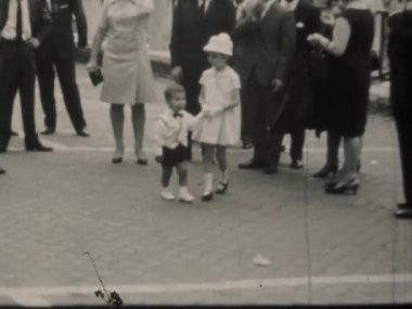Roma, İtalya Haziran 1964: İnsanlar 60 'larda trafiği kalabalık