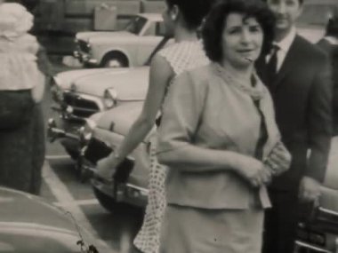 Roma, İtalya Haziran 1964: İnsanlar 60 'larda trafiği kalabalık