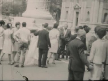 Roma, İtalya Haziran 1964: İnsanlar 60 'larda trafiği kalabalık