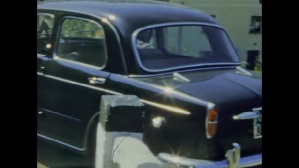 Рапалло Італія Може 1964 Старий Чорний Італійський Автомобіль — стокове відео