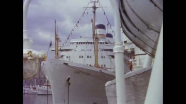 Athene Griekenland Juni 1965 Crisue Schip Athene Haven Jaren — Stockvideo
