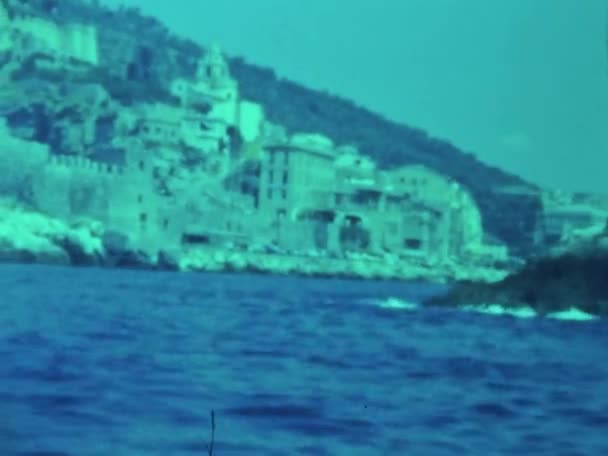 Portovenere Talya Temmuz 1964 Larda Portovenere Sahili — Stok video