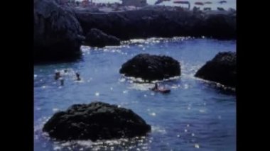 Capri, İtalya Temmuz 1966: 60 'larda Capri deniz manzarası