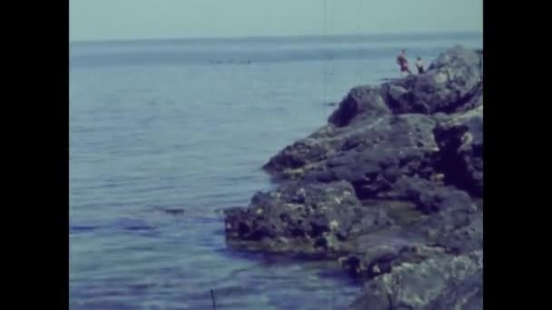 Capri Italy July 1966 Family Vacation Beach Scene 60S — Stock Video