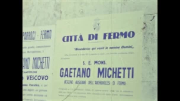 Fermo Ιταλία Μάιος 1964 Fermo Άποψη Της Πόλης Στη Δεκαετία — Αρχείο Βίντεο