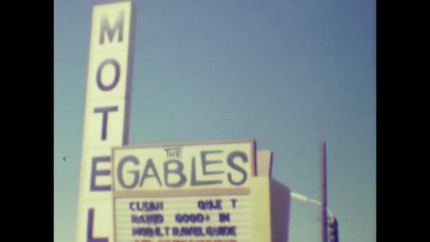 Las Vegas Usa Mai 1974 Motel Außenansicht Den 70Er Jahren — Stockvideo