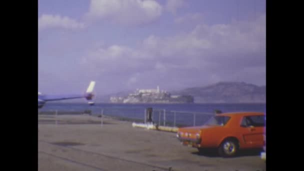 美国旧金山 1974年 直升机准备在70年代起飞 — 图库视频影像